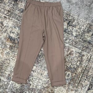 Varley Cypress Tan or Brown Cypress Turn Up Elastic Waist Pants L